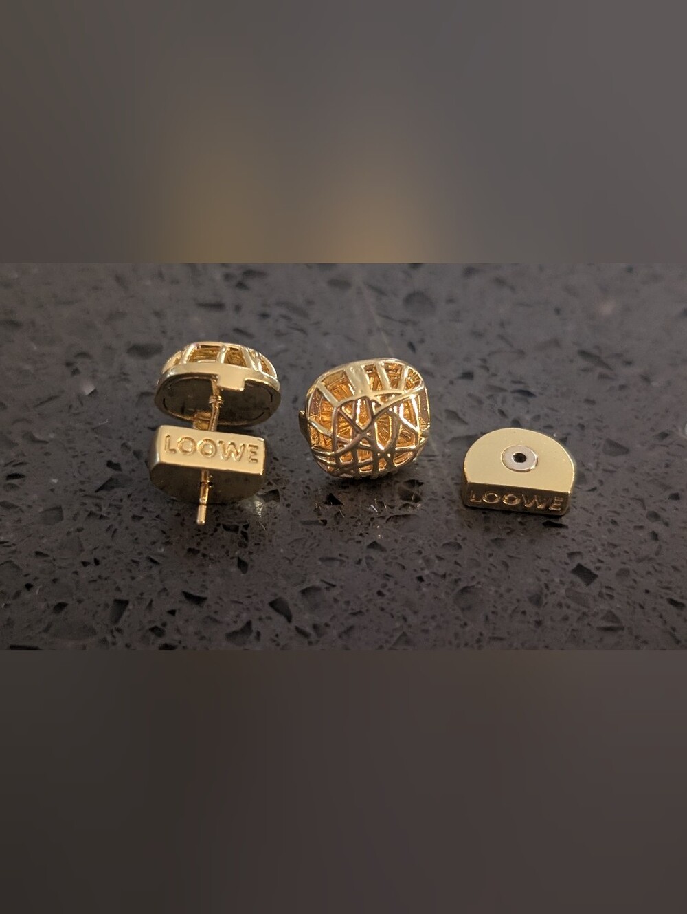 Fashion Jewelry Gold-Tone Logo Cufflinks Designer Style Motif Inspired Luxury - Picture 12 of 14